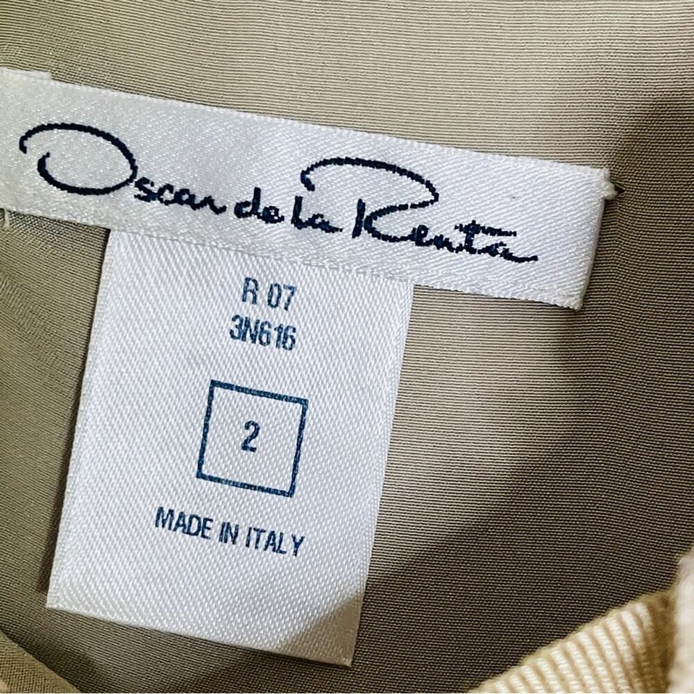 Oscar Del La Renta Tan Cotton Short Summer Mini Dress Made In Italy Size 2 - Picture 4 of 6